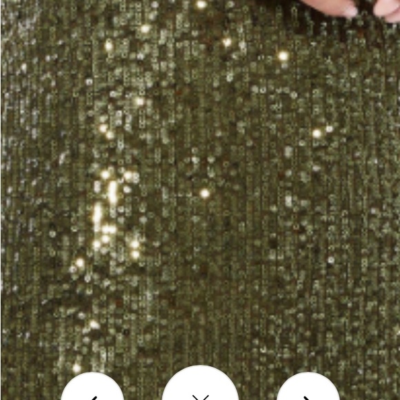 NWT Ieena for Mac Duggal 26694 Olive Sequined Ruched One Shoulder Gown - Sz 8 - Picture 10 of 12